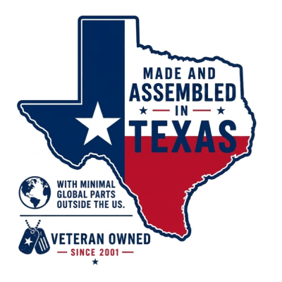 Made and assembled in Texas veteran owned hydration accessories since 2001