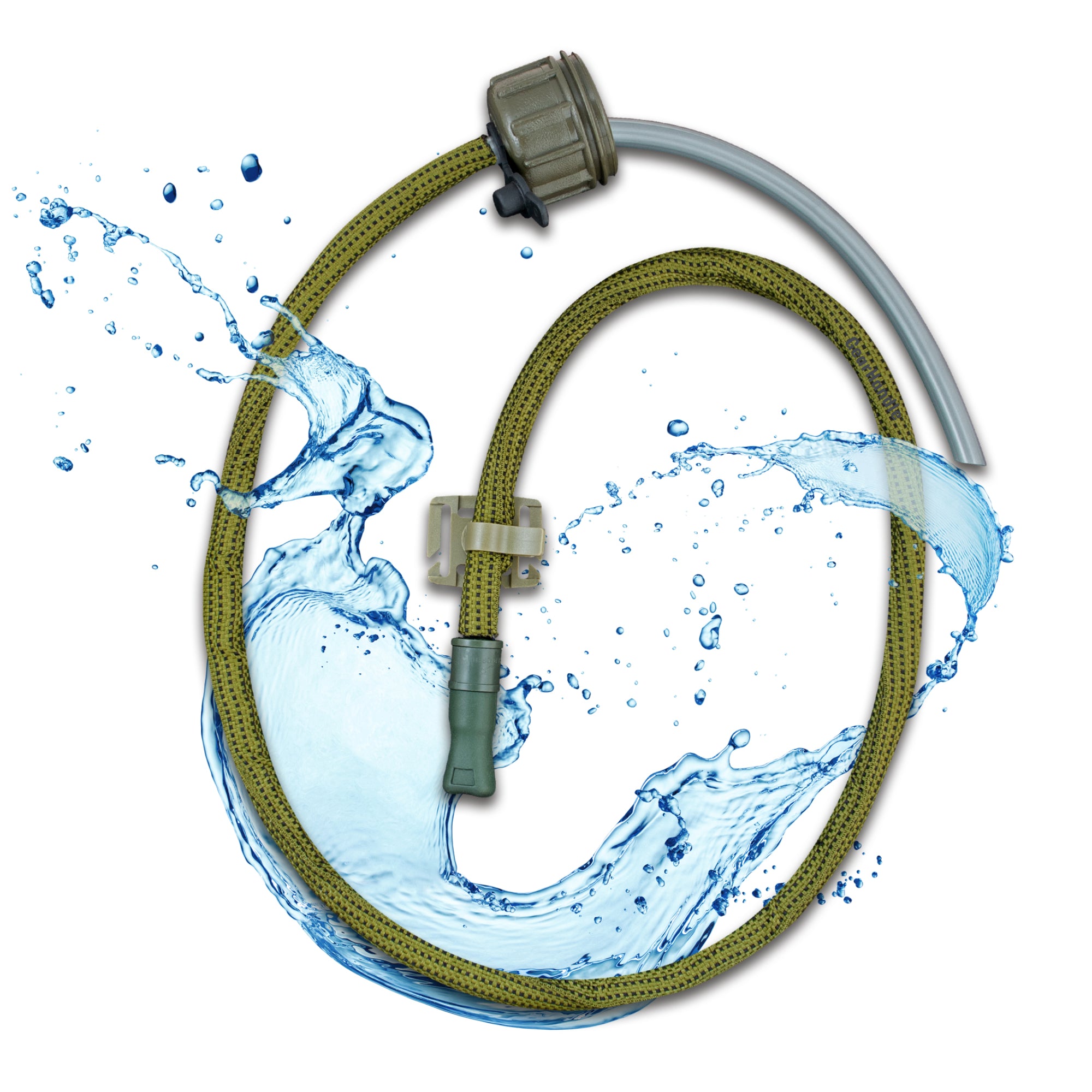 OD Green tactical canteen straw kit military hydration tube no canteen base
