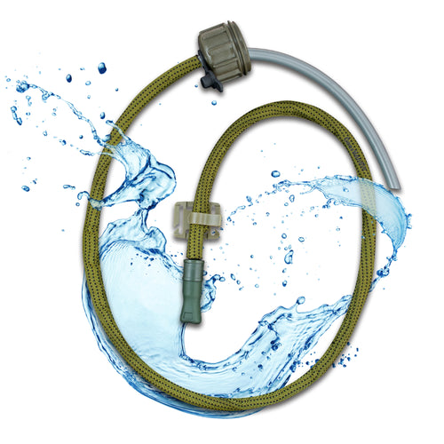 OD Green tactical canteen straw kit military hydration tube no canteen base