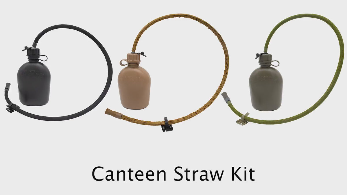USGI canteen straw kit converting a 1 quart military canteen to hands-free hydration.